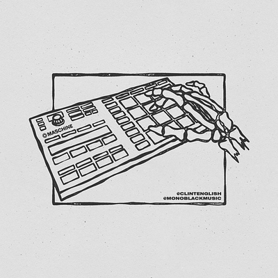 Maschine Mikro MK3 beat beat pad beats design drawing drum pad drums hand hand drawn illustration maschine mikro mk3 native instruments procreate skeleton skeleton hand sketch skull texture