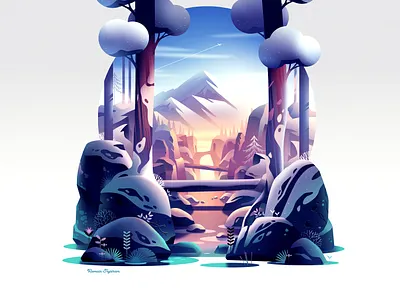 Winter lights... affinitydesigner camping digital painting drawing hiking illustration illustrator intothewild landscape nationalpark natural nature photoshop tutorial vector wild winter