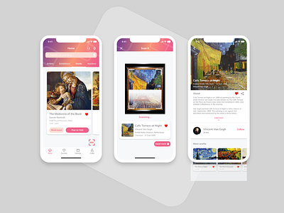 Painting Exhibition Guide app concept design mobile ui ux