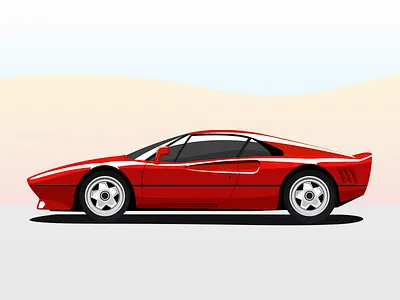 288 GTO Ferrari 288 2d car ferrari game gto illustraion miami miami vice pininfarina retro retrowave synthwave