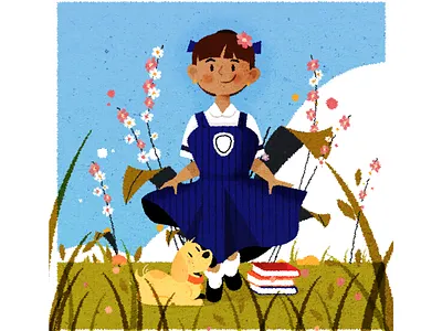 Emilia character character design child children illustration kid kids texture vector