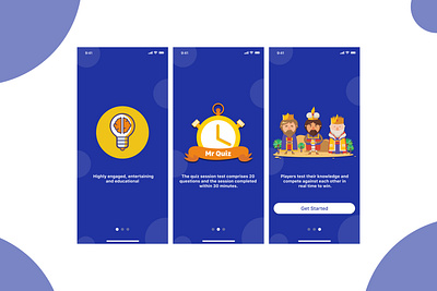 Onboarding Screens for Quiz App aravindakshan.g.j branding design dribbble figma illustrator ios app onboarding screens onboarding ui quiz app quizzes sketch ui ux