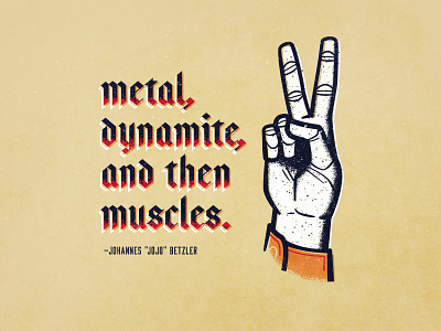 the strongest thing in the world dynamite hand illustration metal muscles peace rabbit vector