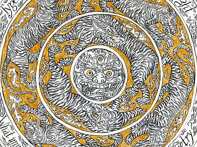 Tyger illustration ornamental ornaments tibetan tiger tigers tyger