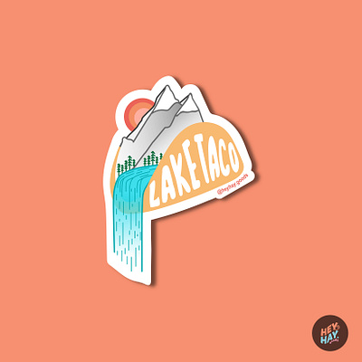 Lake Taco illustration lake tahoe mountain life mountains south lake tahoe stickers