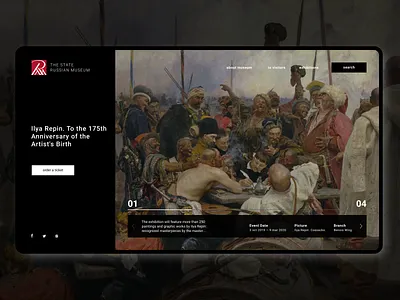 Redesign: The State Russian Museum clean concept contest dark design hello dribbble minimal minimalism redesign ui ux web web design