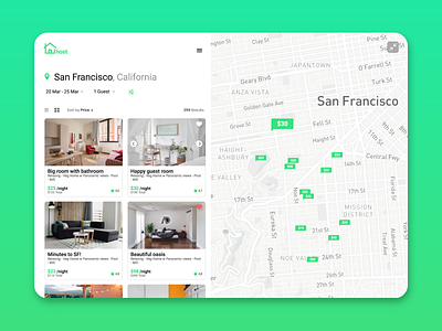 Booking Web App UI Design airbnb booking booking app booking system green app green ui hostel hotel hotel app listing design listings app listings ui redesign travel app travel ui ui design ui redesign ux design web app web ui design