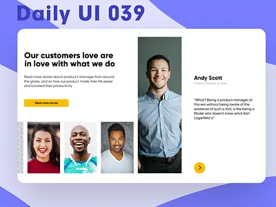 Daily UI 039 - Testimonials daily 100 challenge daily ui dailyui testimonial testimonials ui uiux ux website
