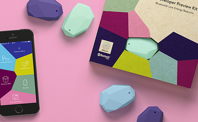 Estimote beacons, app & packaging app design beacons brand design branding design packaging product design