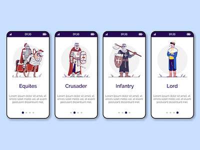 Pick your class! Who are you playing for? app class crusader equites fantasy game infantry interface kingdom knight lord medieval menu mobile reconstruction screen strategy tournament ui war