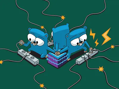 Go trio animals character design illustration vector