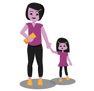Let's go, Mama! child childrens book illustration design illustration kid lit mom mother daughter vector