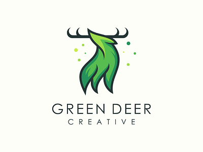 Deer animals brand branding deer deer logo design endr green ilustration logo modern logo nature