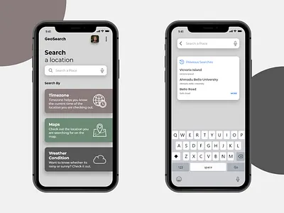 GeoSearch App Design app design ios ios app ios design ui ui ux ui design uidesign uiux user experience user interface ux