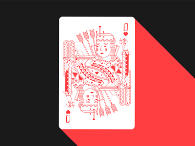 Queen of Hearts card character design digital dribbbleweeklywarmup flat games heart illustration line love queen salt lake utah vector