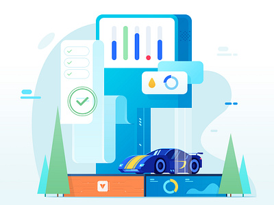 Vehicle detection automobile service car data illustration on line service tyre vehicle detection 小五