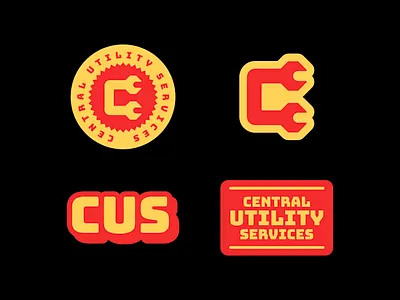 Central Utility Services - Branding Concepts badge design branding branding and identity concept construction icon letter logo logotype monogram text type wrench