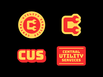 Central Utility Services - Branding Concepts badge design branding branding and identity concept construction icon letter logo logotype monogram text type wrench