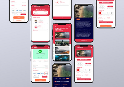 Travel App - Explore Indonesia app mobile mobile ui payment app travel travel app ui ux vector