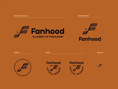 Fanhood Visual Identity branding hoodzpah icon logo logo system retro seal sports vintage