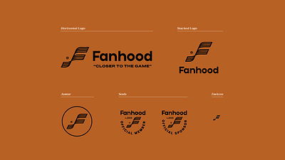 Fanhood Visual Identity branding hoodzpah icon logo logo system retro seal sports vintage