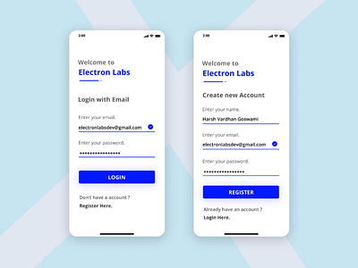 Login & SignUp App adobe app app design figma illustration ios login login page registration signup sketch ui ui design uiux ux design xd