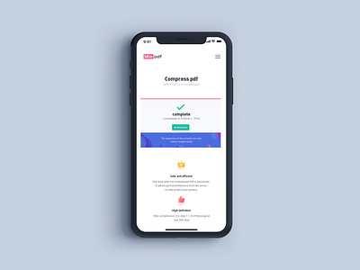 Min PDF compression complete app chart illustration logo system typography ui 品牌