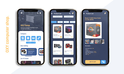 Oxy Computer shop app app computer ecommerce ecommerce app mobile app mobile app design mobile ui mockup ui ux uidesign uiux vector