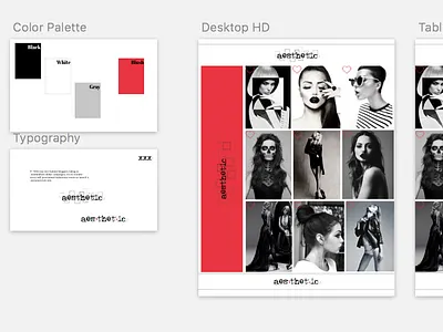 Aesthetic Design Hi-Fidelity Mock-Up design ui web website