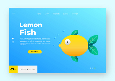 Lemon Fish animation app artwork blue cool design fish flat gradient icon lemon logo ui uiux uiuxdesign uiuxdesigner vector