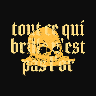 Melted Skull black blackletter calavera cincinnati french gold illustrator skull texture vector