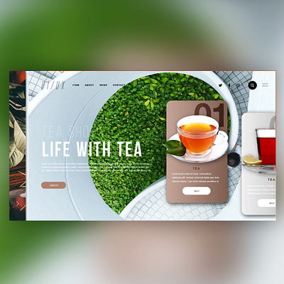 🍵Tea shop ｜Daily Ui Design creative design details ec graphic graphicdesign greentea interface landingpage photoshop shop tea ui uitrends userexperience ux web webdesign