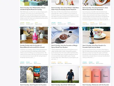 Newsroom Blog Start It Sunday Page blog blue clean design editorial fresh newsroom ui