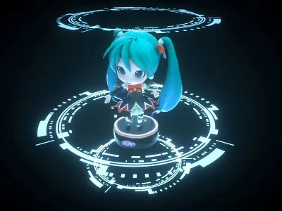Miku 3D light effect rendering test c4d illustration miku