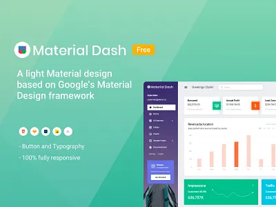 Material Admin Free admin dashboard admin panel aplication button charts clean composite free google google design graph material product product design statistics typography ui ux webapp website