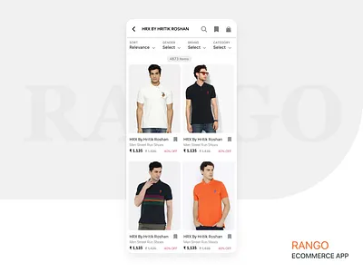 RANGO ECOMMERCE APP android app template deisgn ecommerce mobile app product list products uiux design user interface