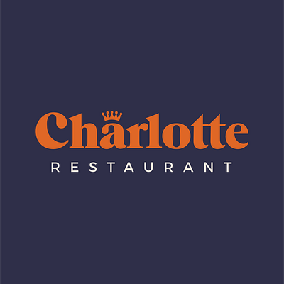 Logo Restaurant Charlotte bold branding colors colorscheme copper logo logos navy navy blue typogaphy