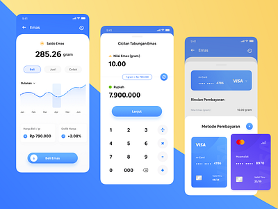 Gold Investment bank color credit card dribbble fintech investment mobileui money payment saving