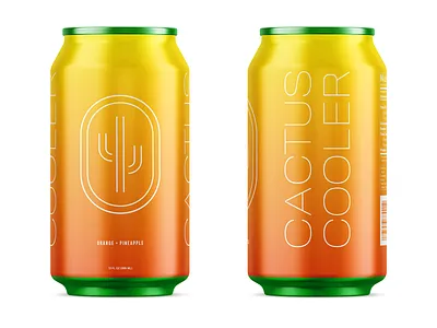 Cactus Cooler Redesign cactus can design cooler gradient gradient design logo minimal minimalist packaging