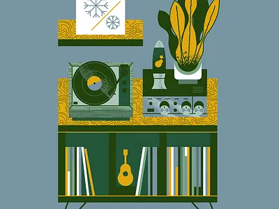 Turntables & Plants aesthetic calendar decoration fine art hifi music plants retro design turntable vintage furniture vinyl vinyl record