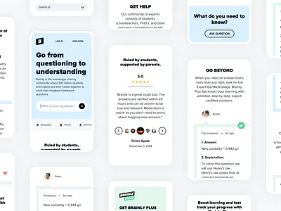 Brainly Mobile Homepage brainly design flat homepage interface mobile product responsive ui ux webdesign