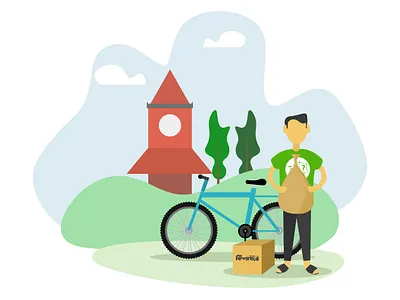Grocery Delivery Man Illustration ali amzad clock boxes character delivery delivery man grocery grocery app illustration local man package sylhet