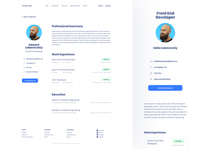 Job Search Platform app board branding clean design job job application jobs minimal minimalistic resume software ui ux web white