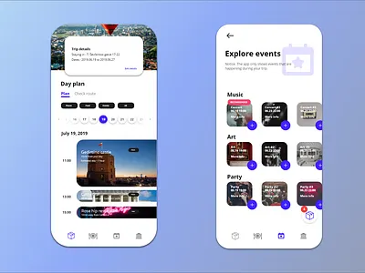 Explore Vilnius application screens. app branding design dribbble illustration iphone itinerary lithuania lithuanian travel ui ux vector vilnius visit web