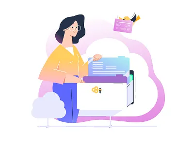 Illustration for medical site. Reliable storage character design flat illustration vector