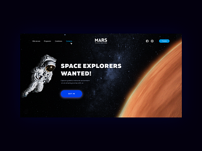 Space travel on Mars cosmology cosmonaut daily ui design mars planet space spacetravel starry sky ui uiux web