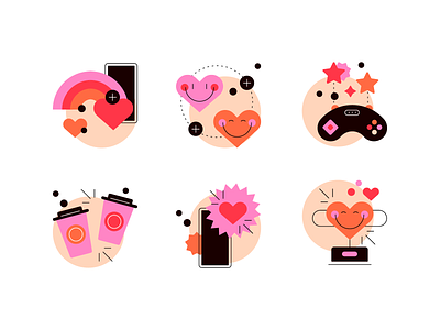 Dating App | Graphic Pack app branding character dating design doodle flat icon illustration love set sign ui vector