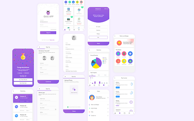 Quiz app minimal mobile app design purple quiz app quiz app design