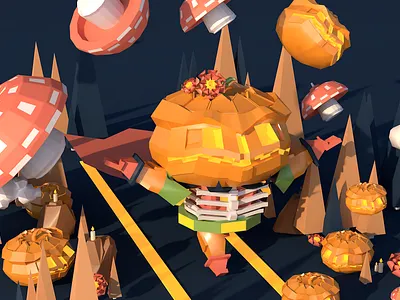 pumpkin-3d c4d design illustration illustrations pumpkin