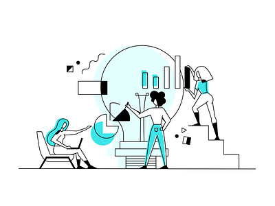 Teamwork clean design dribbble flat idea illustration team teamwork vector work workinprogress workspace